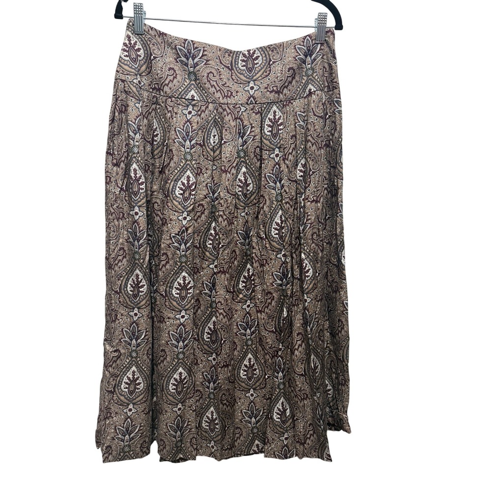 Vintage 90s Talbots Pleated Paisley Skirt 16 Midi Whimsygoth Cottagecore USA